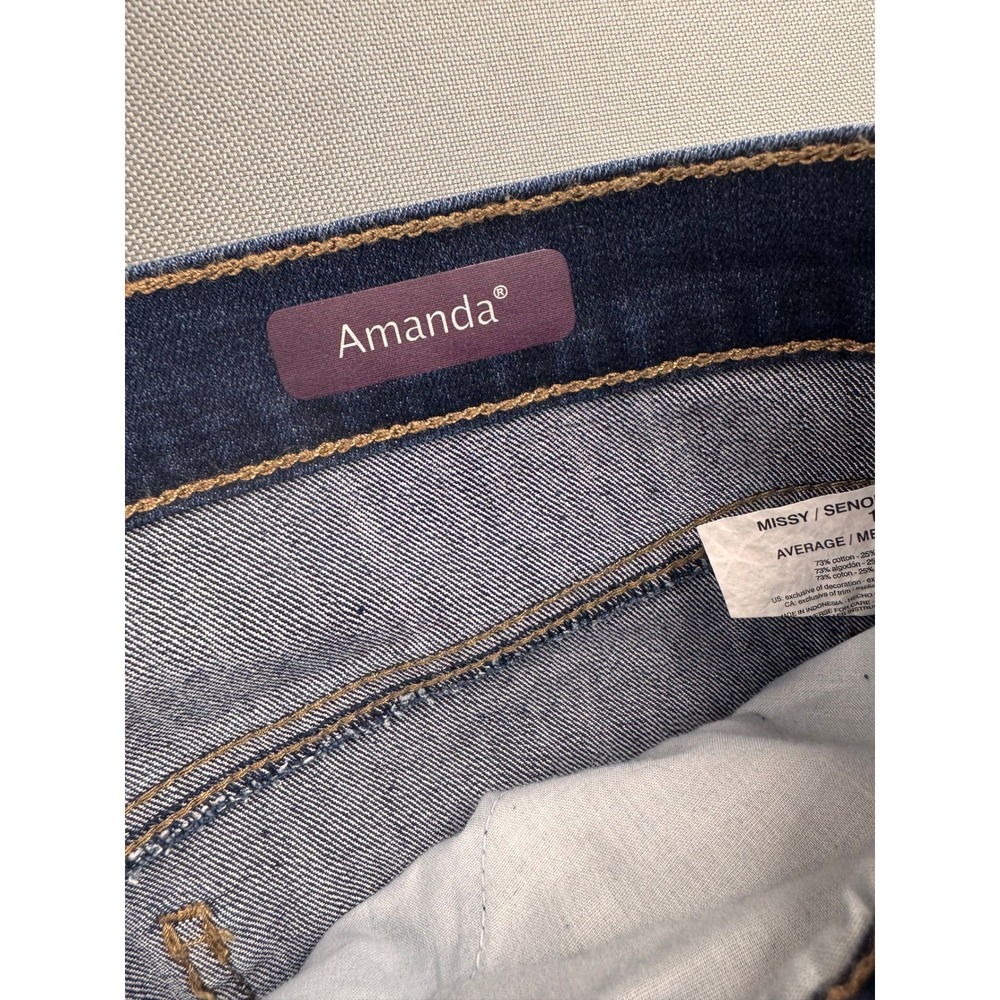 Gloria Vanderbilt Amanda Tapered‎ Leg Classic Rise Dark Wash Jeans Womens 16 NEW - Picture 7 of 13